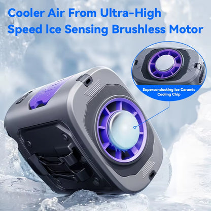 Portable Waist Fan Clip Ventilador Cintura Wear on Belt under Clothing Pants Waistband 【Silicone Sleeve Drop Protection】