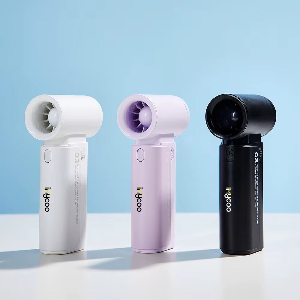 IMYCOO High Speed Portable Turbo 4000Mah Pocket Handheld Fan Wholesale Custom Electric Rechargeable USB Mini Handy Fan